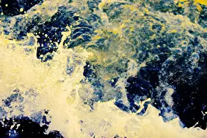 Spray Prints: gloomy beauty of sea element in storm. waves and wind on sea in autumn