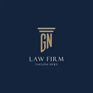GN initial monogram logo for law office, lawyer, advocate with pillar style design ideas