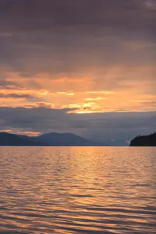 Inside Passage Prints: God beams at sunset, Tenakee Inlet, Inside Passage, Southeast Alaska, USA