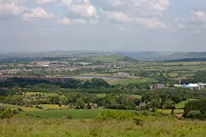 Peak District Prints: Godley Reservoir Werneth Low between Hattersley and Woodley near Stockport Cheshire