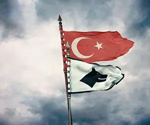 Turkish Flag Prints: Gokturks, Turks - Gokturk Flag Türkiye Flag