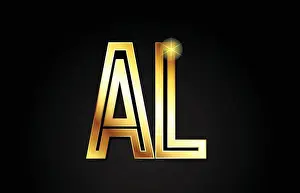Corporate Design Prints: gold alphabet letter al a l logo combination design suitable for a company or business