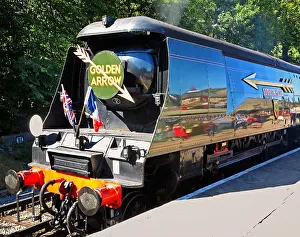 Engine Prints: The Golden Arrow steam engine at Oxenhope Station on the 50th anniversary of steam in Yorkshire
