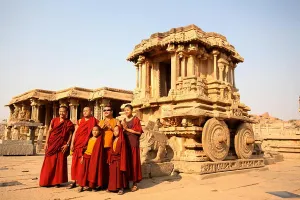 Indian Culture Prints: Golden chariot at Vittala Temple; Hampi, Karnataka, India