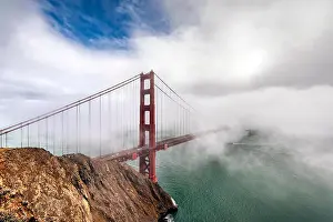 Golden Gate Bridge Prints: The Golden Gate Bridge in a foggy day, San Francisco, California, USA