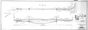 Suspension Prints: Golden Gate Bridge plans, illustration