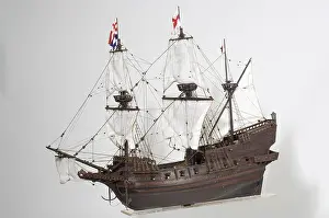 Francis Prints: The Golden Hind, a model of Sir Francis Drake's flagship A splendid wooden model built according to the few