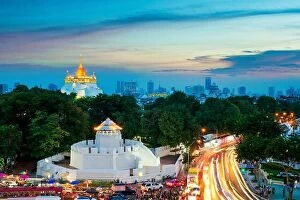 City Collection: The Golden Mountain and Pom Maha Kan travel landmark of Bangkok, Thailand
