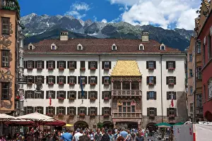 Innsbruck Prints: Goldenes Dachl or Golden Roof, late gothic alcove balcony