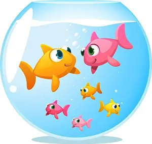 Face To Face Prints: Goldfish happy family
