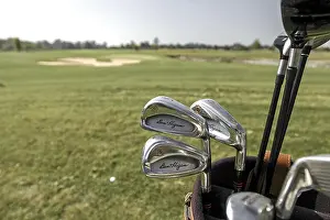 Turf Prints: golf bag at golf course