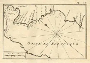 Ports Prints: Golfe de Salonique. Thermaic Gulf of Salonika. Thessaloniki Greece ROUX 1804 map