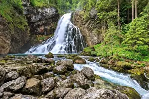 Natural Landmark Prints: Gollinger Waterfall, Golling, Tennengau, Salzburger Land, Austria