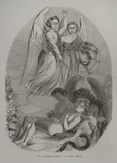 Temptation Prints: The good angels and the bad angel
