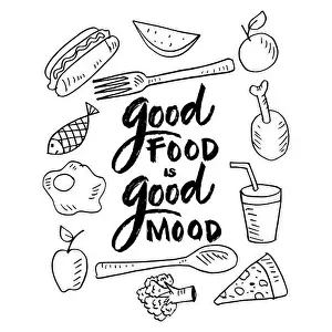 Good food is good mood. Poster quotes