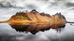 Island Shore Prints: Gorgeous landscape of the famous Stokksnes mountains on Vestrahorn cape