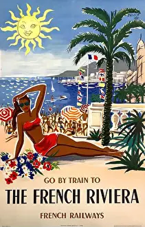 Nouveau Prints: A gorgeous vintage travel poster for The French Riviera