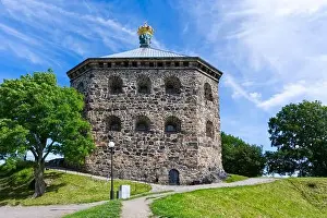 Goteborg Prints: Gothenburg “Göteborg tower Skansen Kronan in Haga city part aerial view
