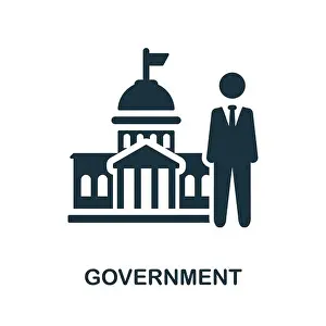 Capitol Prints: Government icon. Monochrome sign from human rights collection
