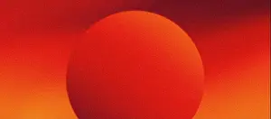 Header Prints: Gradient sphere circle red orange grainy background