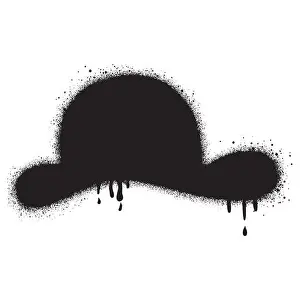Sprayer Prints: Graffiti cowboy hat with black spray paint