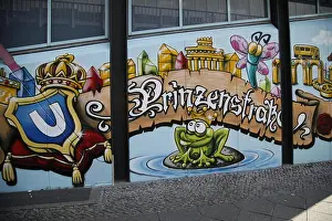 Kreuzberg Prints: Graffiti on wall of U-Bahn Station in Berlin Kreuzberg