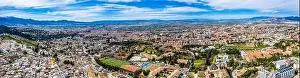 Granada city-Alhambra. Panoramic aerial drone view. Spain Andalusia