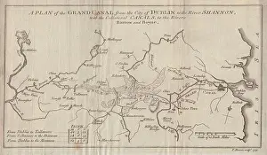 Canals Prints: The Grand Canal from the City of Dublin to the River Shannon… BOWEN 1779 map