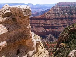 Vast Prints: Grand Canyon - May 13, 2026 A huge rock caps a butte on the edge of the South Rim of the Grand Canyon
