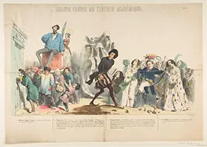Lithographs Prints: Grand Course au Clocher Académique, Pl