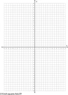 Plot Prints: Graph Paper XY Axis quarter inch squares printable template A4 notebook format
