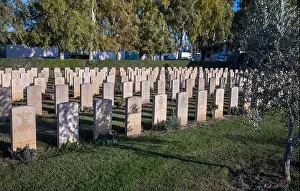 Graves of British soldiers killed in North African Campaign Feb 1943, Enfidaville War Cemetery, Enfidha, Tunisia