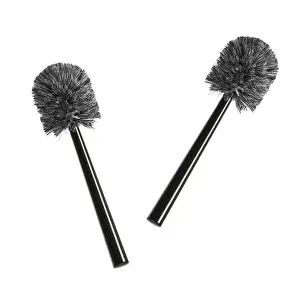 Hygienic Prints: Gray toilet brushes isolated on white background. Gray toilet brushes