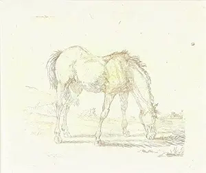 Arkheia Prints: grazing horse right, print maker: Jan Dasveldt, 1780 - 1855