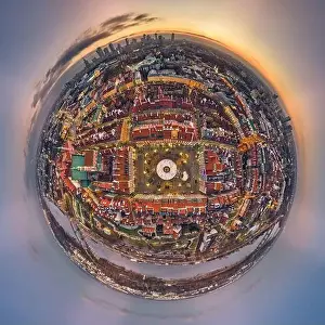 European Culture Prints: Great 360 degree panorama little planet topdown (top down)