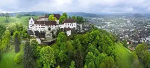 Habsburg Prints: Great medieval historic castles of Switzerland - Lenzburg in the Canton of Aargau