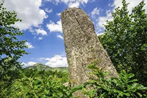 Fertility Prints: Great Menhir of Counozouls, Aude Valley, Roussillon, Pyrenees Orientales, France, Europe