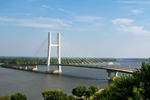 Mississippi River Prints: The Great River Bridge over the Mississippi in Burlington, Iowa