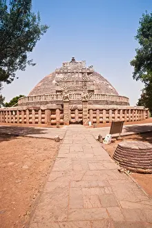Madhya Pradesh Prints: Great Stupa built by Ashoka the Great at Sanchi, Madhya Pradesh, India