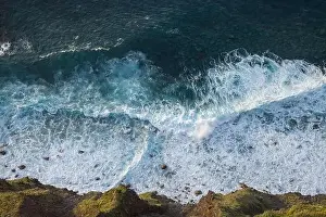 Swell Prints: Great waves in the Atlantic Ocean that are illuminated by the sun and therefore shine so beautifully