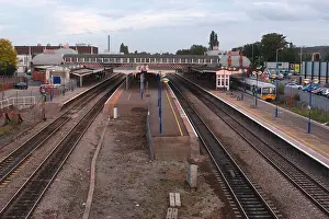 Platforms Prints: The Great Western Railway. Slough station looking to Paddington showing [ left ] Slow lines