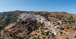 Capital Hill Prints: Greece, Kea Tzia island. Ioulida town aerial drone panorama view