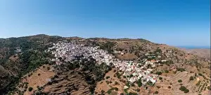 Capital Hill Prints: Greece, Kea Tzia island. Ioulida town aerial drone panorama view