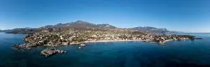 Mani Prints: Greece Peloponnese. Stoupa traditional seaside village and sandy beach