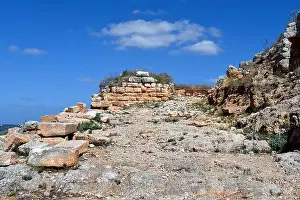 Greek Islands Prints: Greece, road in ancient Minoan ruins of Aptera
