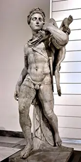 National Archaeological Museum Prints: Greek hero with child - Neoptolemus and Astyanax - National Farnese Collection Archaeological Museum of Naples Italy