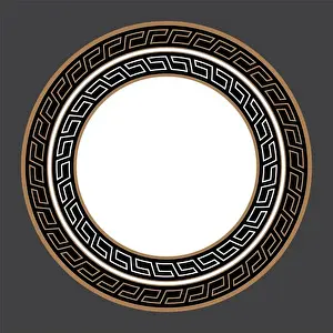 Weave Prints: Greek key round frame. Typical egyptian, assyrian and greek motives circle border