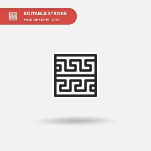 Laurel Prints: Greek Simple vector icon. Illustration symbol design template for web mobile UI element