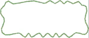 Cadre Prints: Green Chalk Squiggle Rectangle Outline Frame