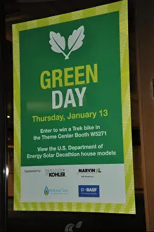 Solutions Prints: The Green Day banner represents initiatives by the U